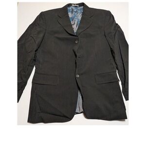 Oscar de la Renta Components Mens 42R Pinstripe Wool Blazer Sport Coat Black1149